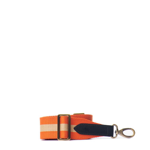 O My Bag - Orange Webbing Strap Black Leather